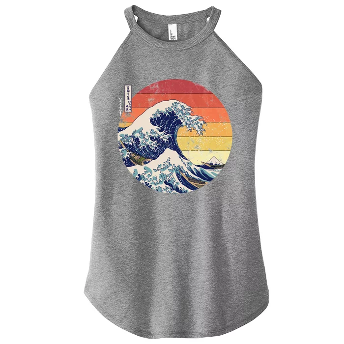 The Great Wave Kanagawa Hokusai Japanese Retro Women’s Perfect Tri Rocker Tank