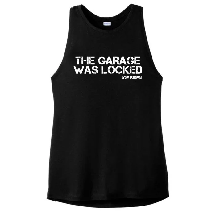 The Garage Was Locked Funny Joe Biden Classified Documents Ladies Tri-Blend Wicking Tank