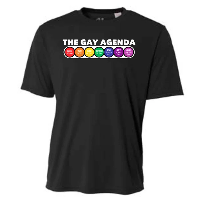 The Gay Weekly Agenda Funny Lgbt Pride Rainbow Gift Cooling Performance Crew T-Shirt