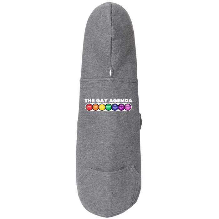 The Gay Weekly Agenda Funny Lgbt Pride Rainbow Gift Doggie 3-End Fleece Hoodie