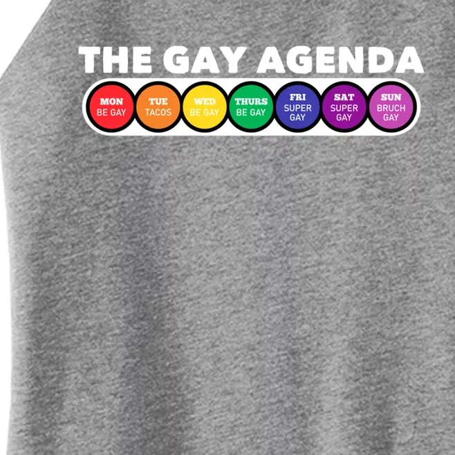 The Gay Weekly Agenda Funny Lgbt Pride Rainbow Gift Women’s Perfect Tri Rocker Tank