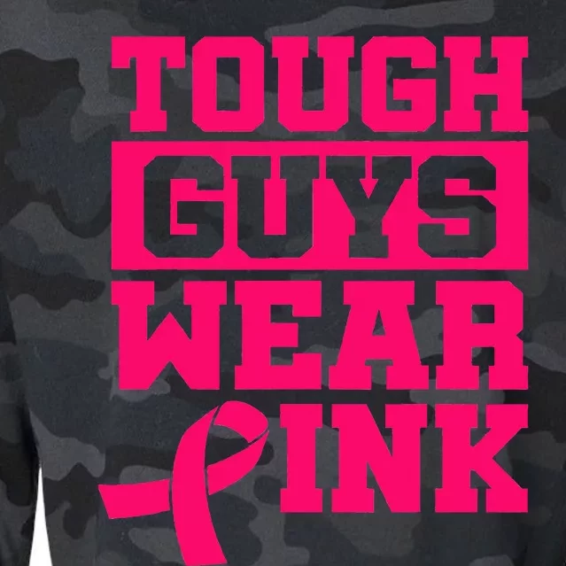 Tough Guys Wear Pink Breast Cancer Awareness Gifts Cropped Pullover Crew