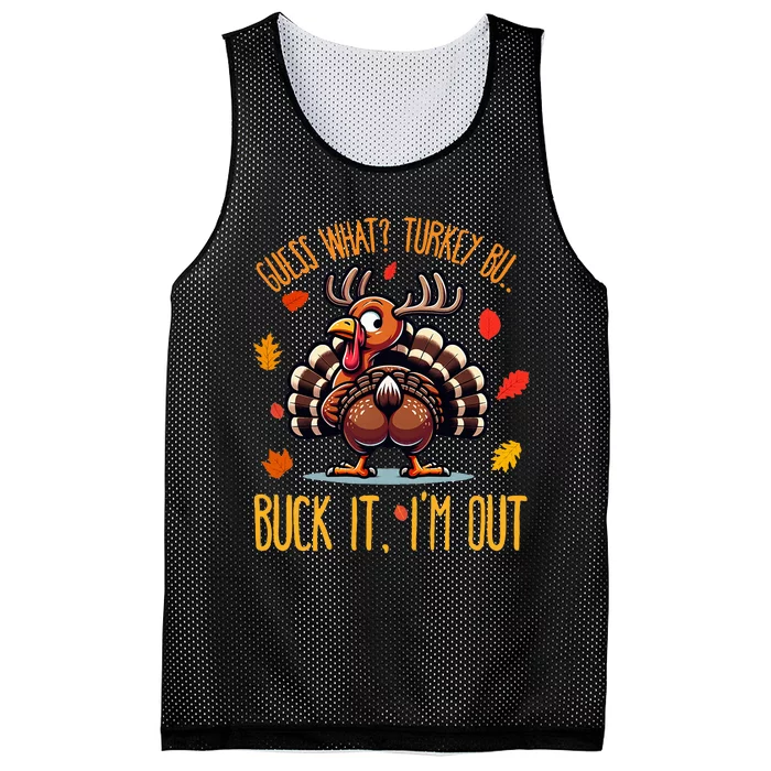 Thanksgiving Guess What Turkey Butt IM Out Mesh Reversible Basketball Jersey Tank