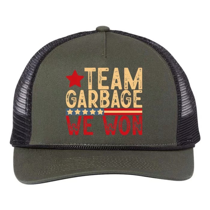 Team Garbage We Won Team Garbage For Trump 2024 Retro Rope Trucker Hat Cap