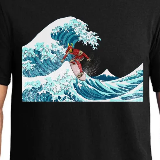 The Great Wave Off Kanagawa Samurai Surfing Cool Gift Japan Surf Gift Pajama Set