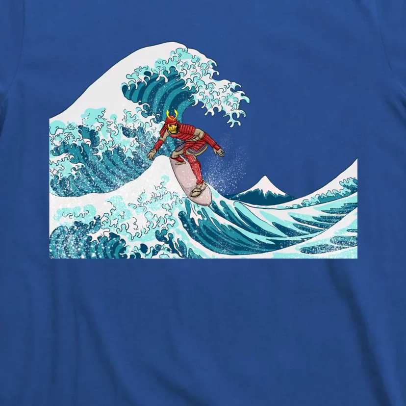 The Great Wave Off Kanagawa Samurai Surfing Cool Gift Japan Surf Gift T-Shirt