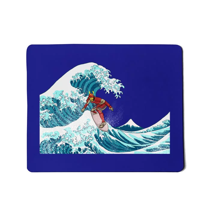 The Great Wave Off Kanagawa Samurai Surfing Cool Gift Japan Surf Gift Mousepad