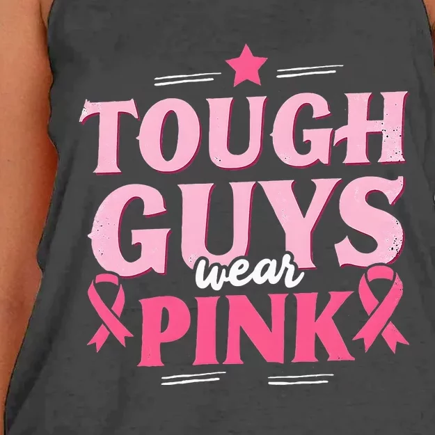 Tough Guys Wear P.I.N.K Breast Cancer Awareness Women's Knotted Racerback Tank