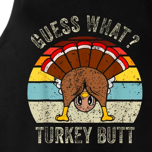 Thanksgiving Guess What Turkey Butt Ladies Tri-Blend Wicking Tank