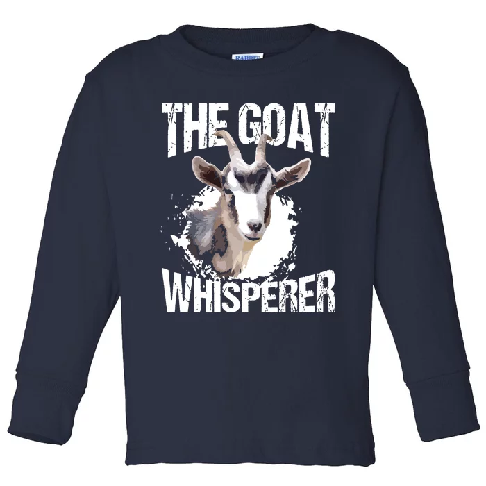 The Goat Whisperer Funny Goat Lover Farmer Gift Toddler Long Sleeve Shirt