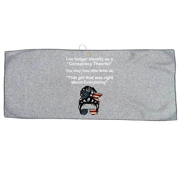 The Girl Who Was Right About Everything Conspiracy Theorist USA Large Microfiber Waffle Golf Towel