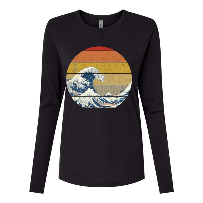 The Great Wave Off Kanagawa Vintage Sunset Meaningful Gift Womens Cotton Relaxed Long Sleeve T-Shirt