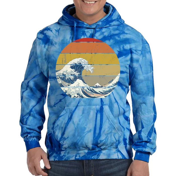 The Great Wave Off Kanagawa Vintage Sunset Meaningful Gift Tie Dye Hoodie