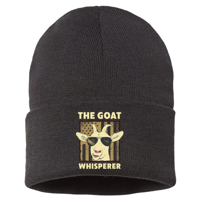 The Goat Whisperer Design For  Farmer Goat Lover Sustainable Knit Beanie