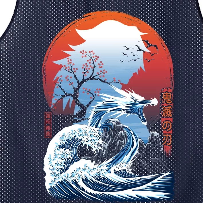 The Great Water Dragon Mesh Reversible Basketball Jersey Tank