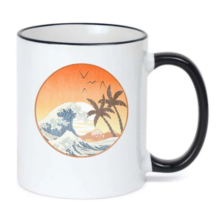 The Great Wave Off Kanagawa Black Color Changing Mug