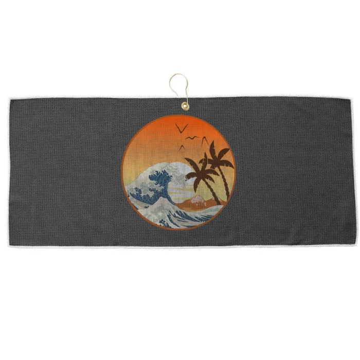 The Great Wave Off Kanagawa Large Microfiber Waffle Golf Towel