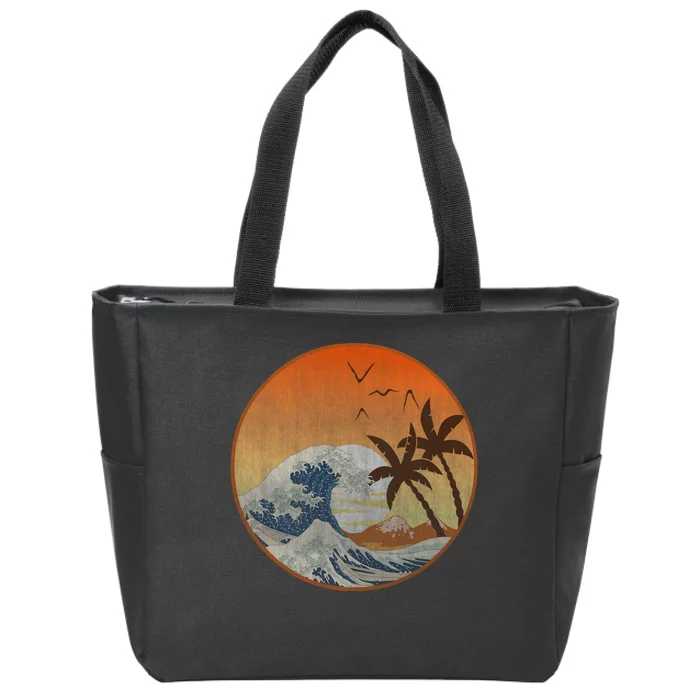 The Great Wave Off Kanagawa Zip Tote Bag