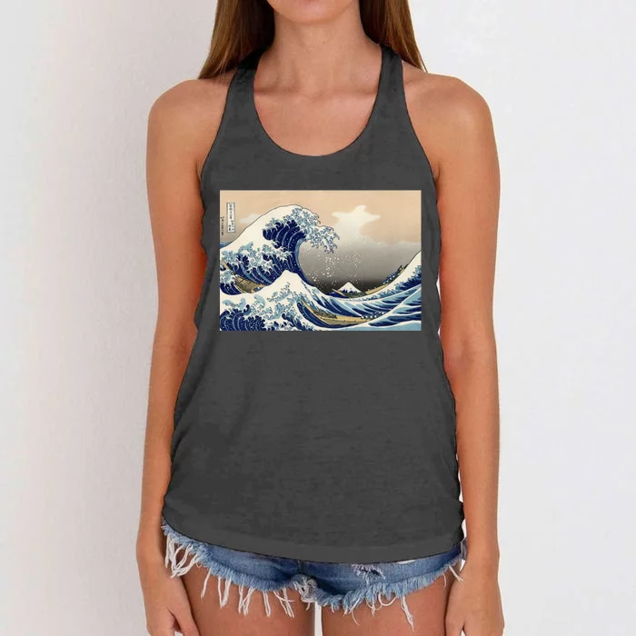 The Great Wave Off Kanagawa Copy Women's Knotted Racerback Tank