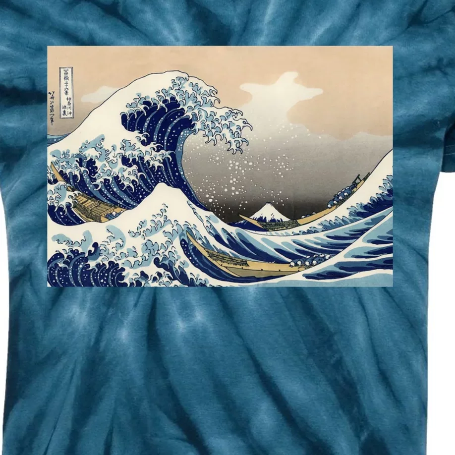 The Great Wave Off Kanagawa Copy Kids Tie-Dye T-Shirt