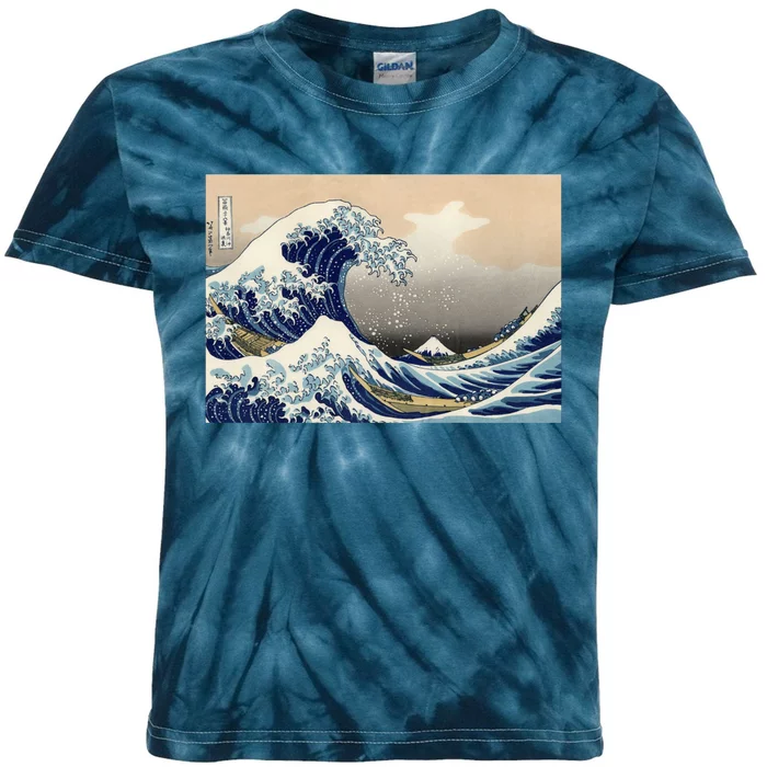 The Great Wave Off Kanagawa Copy Kids Tie-Dye T-Shirt