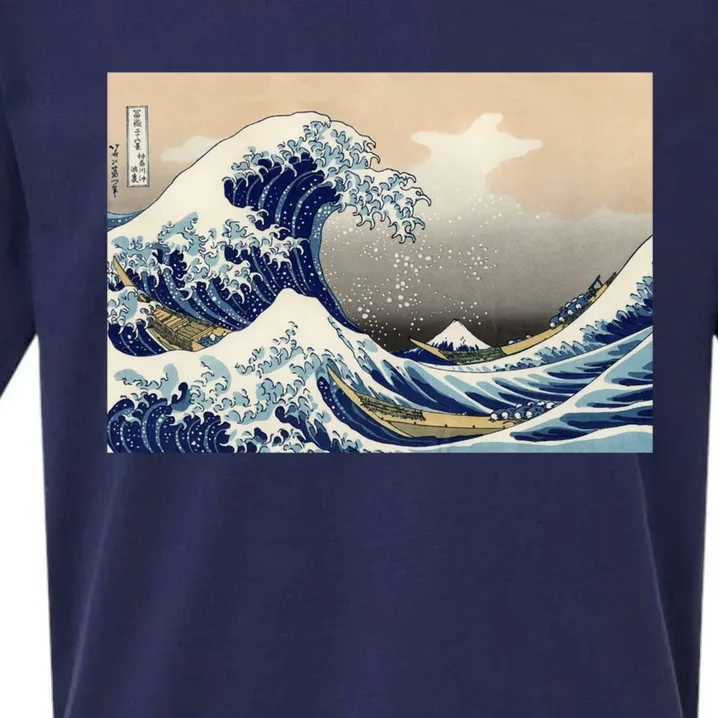 The Great Wave Off Kanagawa Copy Sueded Cloud Jersey T-Shirt