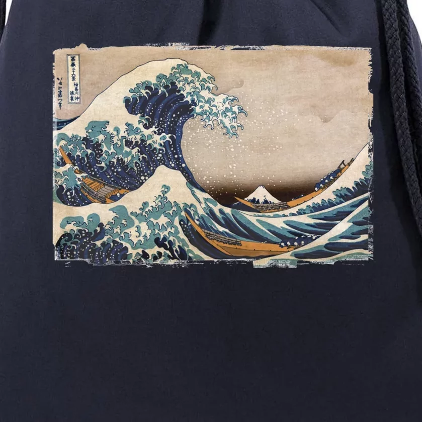 The Great Wave Off Kanagawa Drawstring Bag