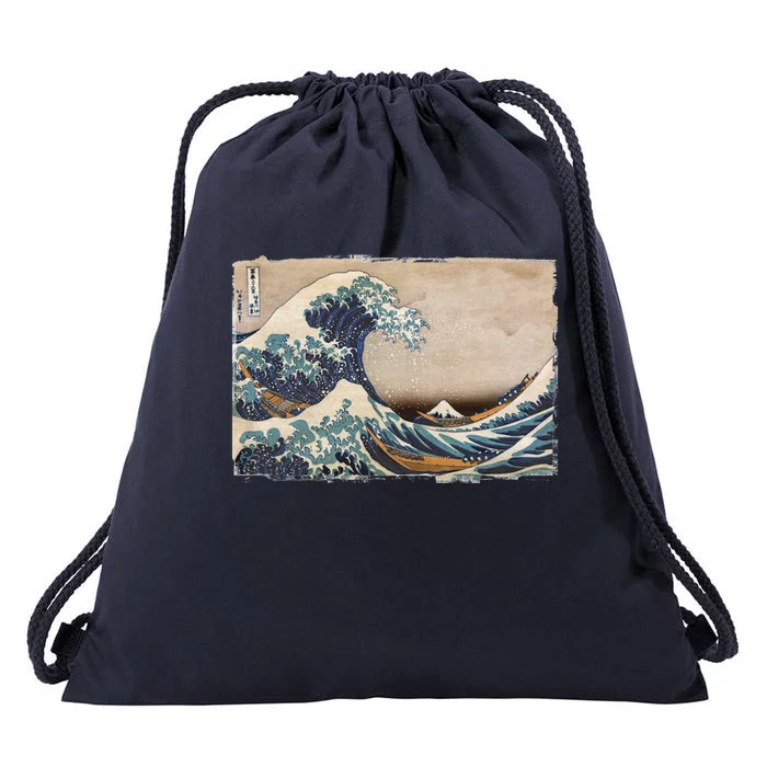 The Great Wave Off Kanagawa Drawstring Bag