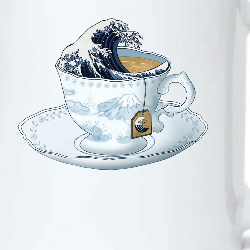 Tea Great Wave Off Kanagawa Black Color Changing Mug