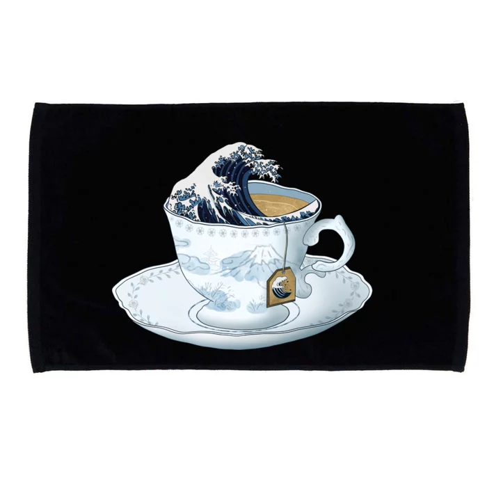 Tea Great Wave Off Kanagawa Microfiber Hand Towel