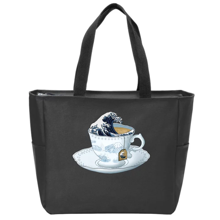 Tea Great Wave Off Kanagawa Zip Tote Bag