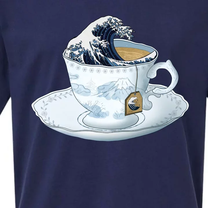 Tea Great Wave Off Kanagawa Sueded Cloud Jersey T-Shirt