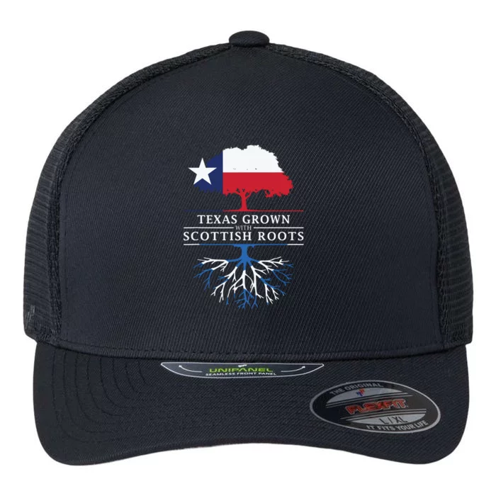 Texas Grown With Scottish Roots Scotland Pride Flexfit Unipanel Trucker Cap