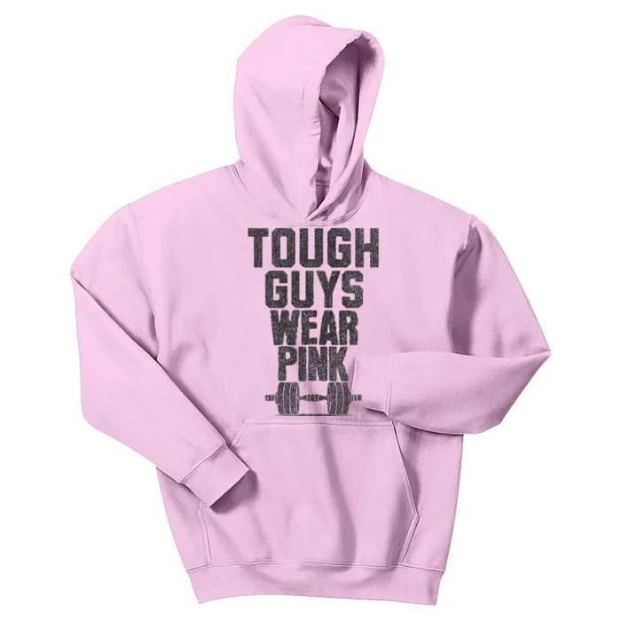 Tough Guys Wear P.I.N.K Cancer Awareness Fitness Power Kids Hoodie