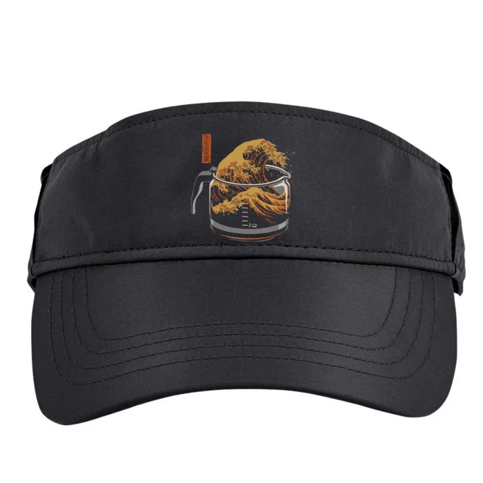 The Great Wave Of Coffee Funny Coffee I Love Coffee Adult Drive Performance Visor