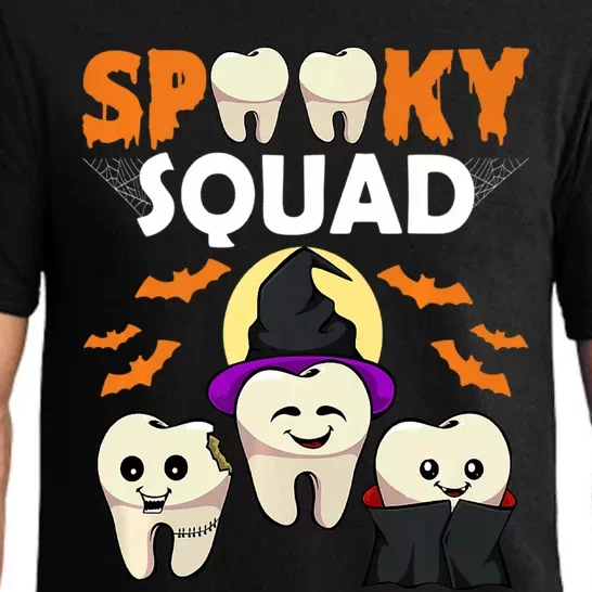 Teeth Ghost Witch Pumpkin Cute Dental Halloween Spooky Squad Cute Gift Pajama Set