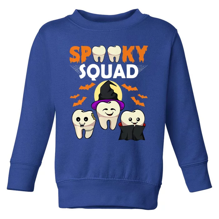 Teeth Ghost Witch Pumpkin Cute Dental Halloween Spooky Squad Cute Gift Toddler Sweatshirt