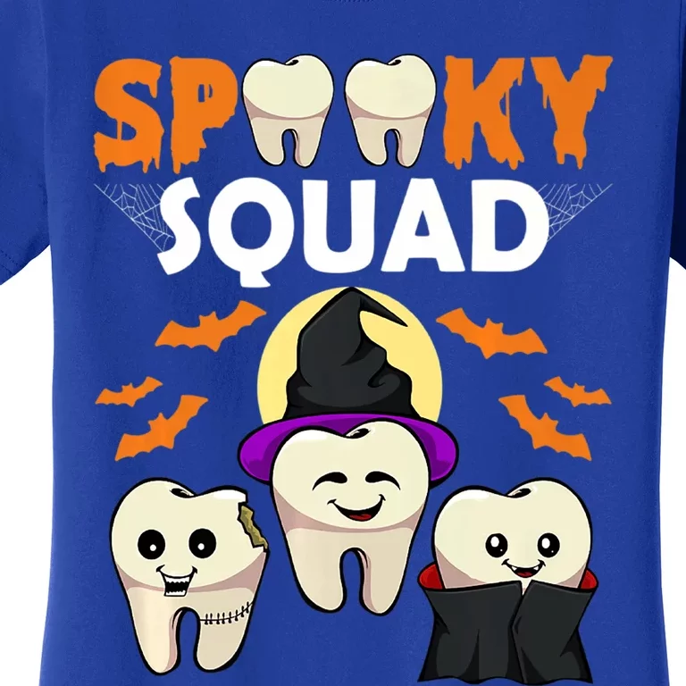 Teeth Ghost Witch Pumpkin Cute Dental Halloween Spooky Squad Cute Gift Women's T-Shirt