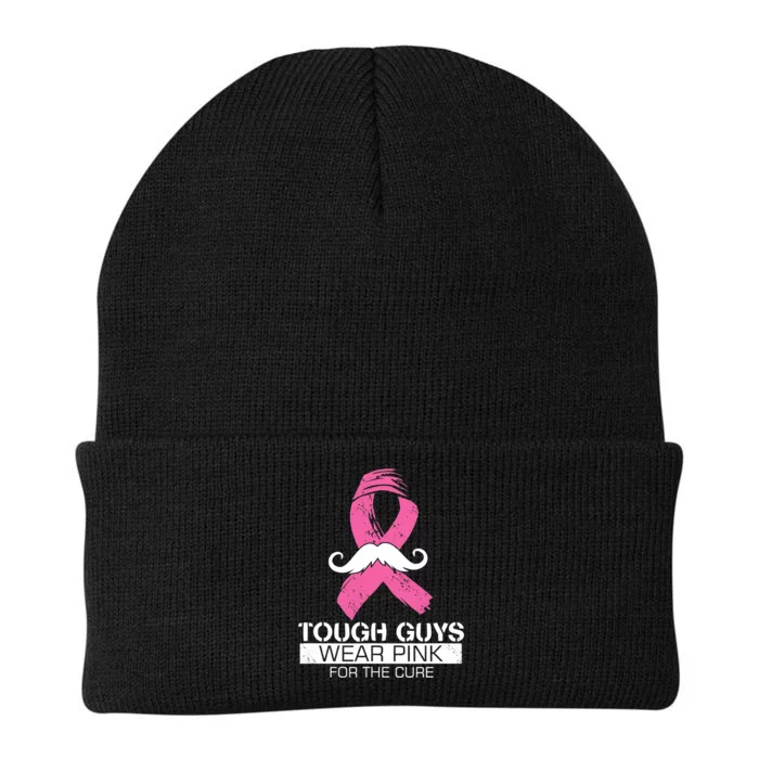 Tough Guys Wear Pink For The Cure Men Breast Cancer Warrior Knit Cap Winter Beanie