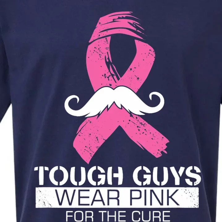 Tough Guys Wear Pink For The Cure Men Breast Cancer Warrior Sueded Cloud Jersey T-Shirt