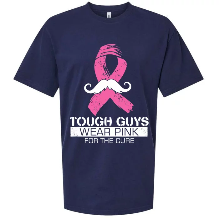 Tough Guys Wear Pink For The Cure Men Breast Cancer Warrior Sueded Cloud Jersey T-Shirt