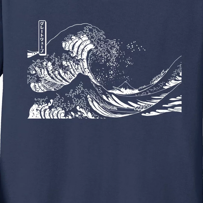 The Great Wave Classic Japanese Art Kids Long Sleeve Shirt