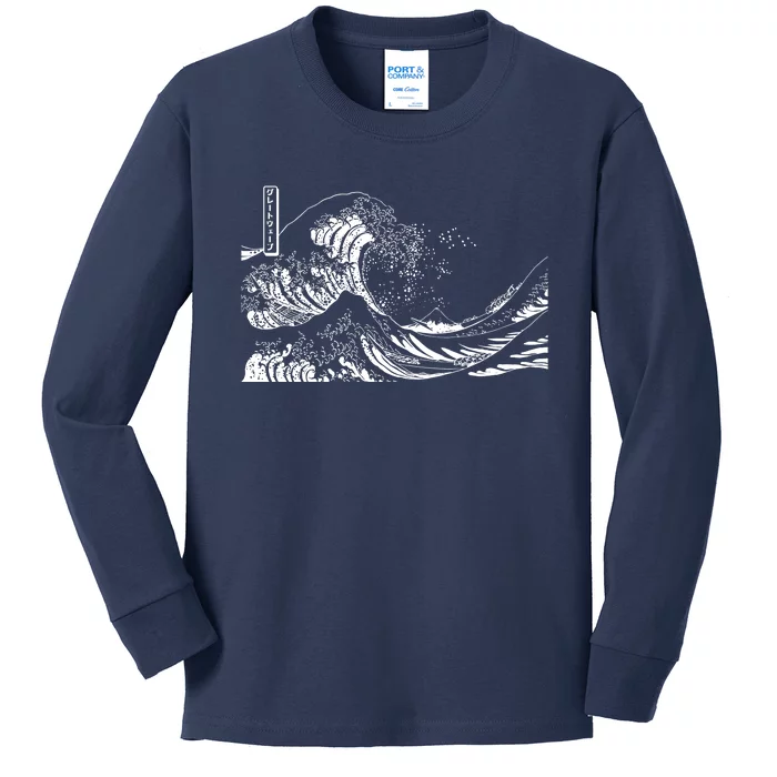 The Great Wave Classic Japanese Art Kids Long Sleeve Shirt