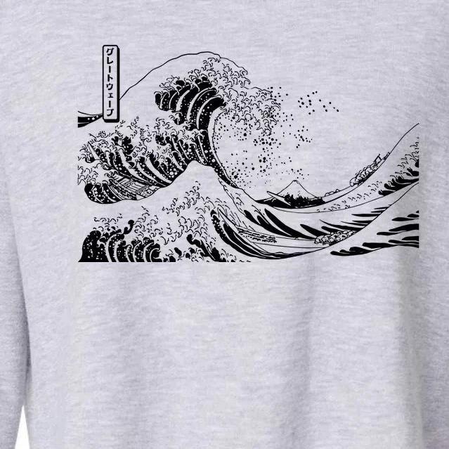 The Great Wave Classic Japanese Art Cropped Pullover Crew