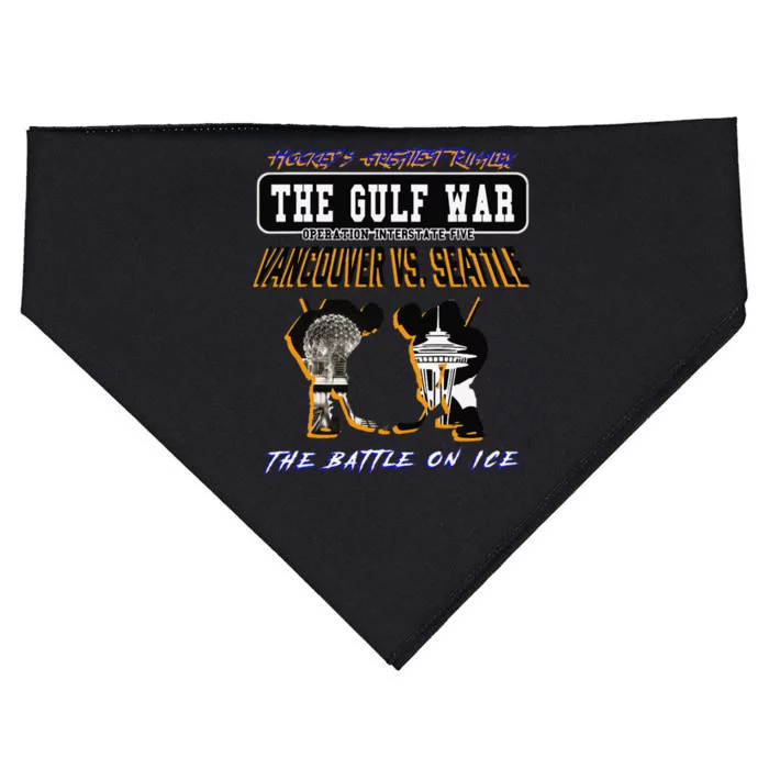 The Gulf War Vancouver Seattle Ice Hockey Rivalry Famous USA-Made Doggie Bandana