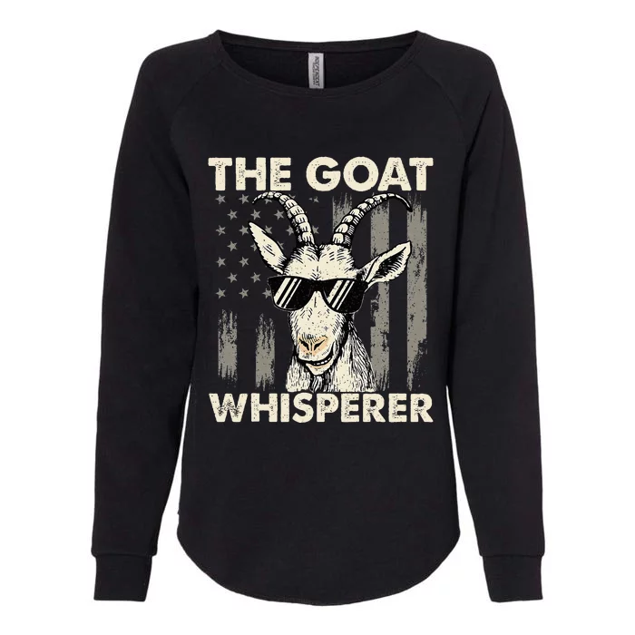 The Goat Whisperer Usa American Flag Farm Animal Lover Womens California Wash Sweatshirt