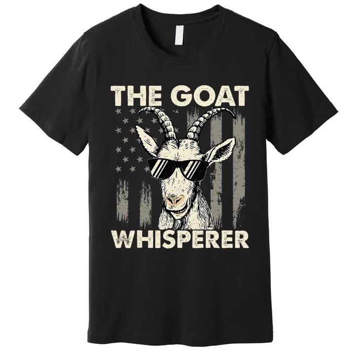 The Goat Whisperer Usa American Flag Farm Animal Lover Premium T-Shirt