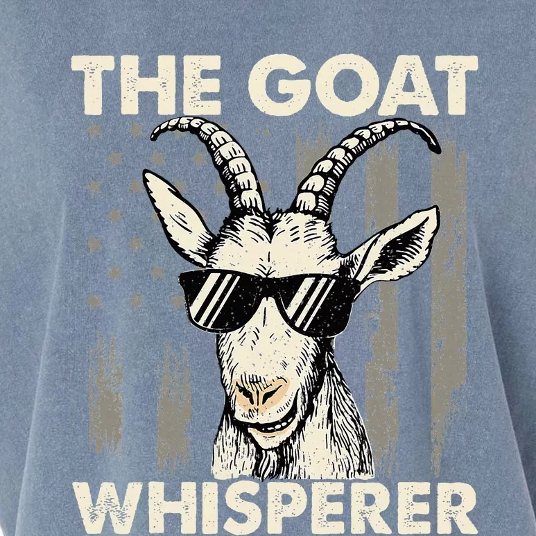 The Goat Whisperer Usa American Flag Farm Animal Lover Garment-Dyed Women's Muscle Tee