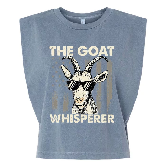 The Goat Whisperer Usa American Flag Farm Animal Lover Garment-Dyed Women's Muscle Tee