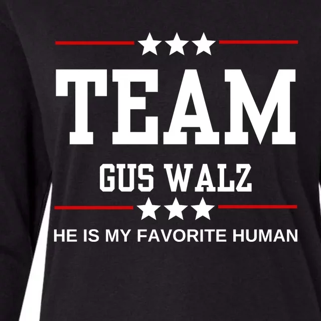 Team Gus Walz He Is My Favorite Human Womens Cotton Relaxed Long Sleeve T-Shirt